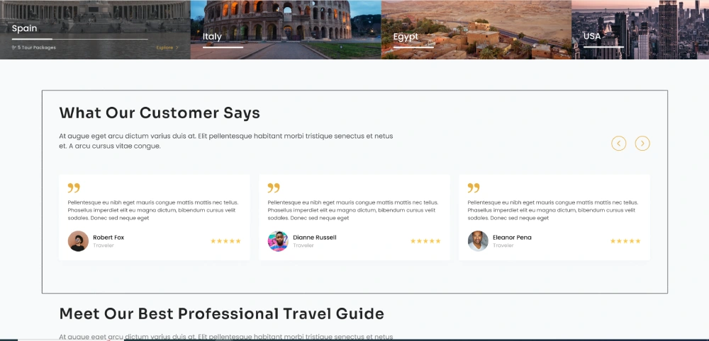 Customer Review Section: Advantages of Booking Theme