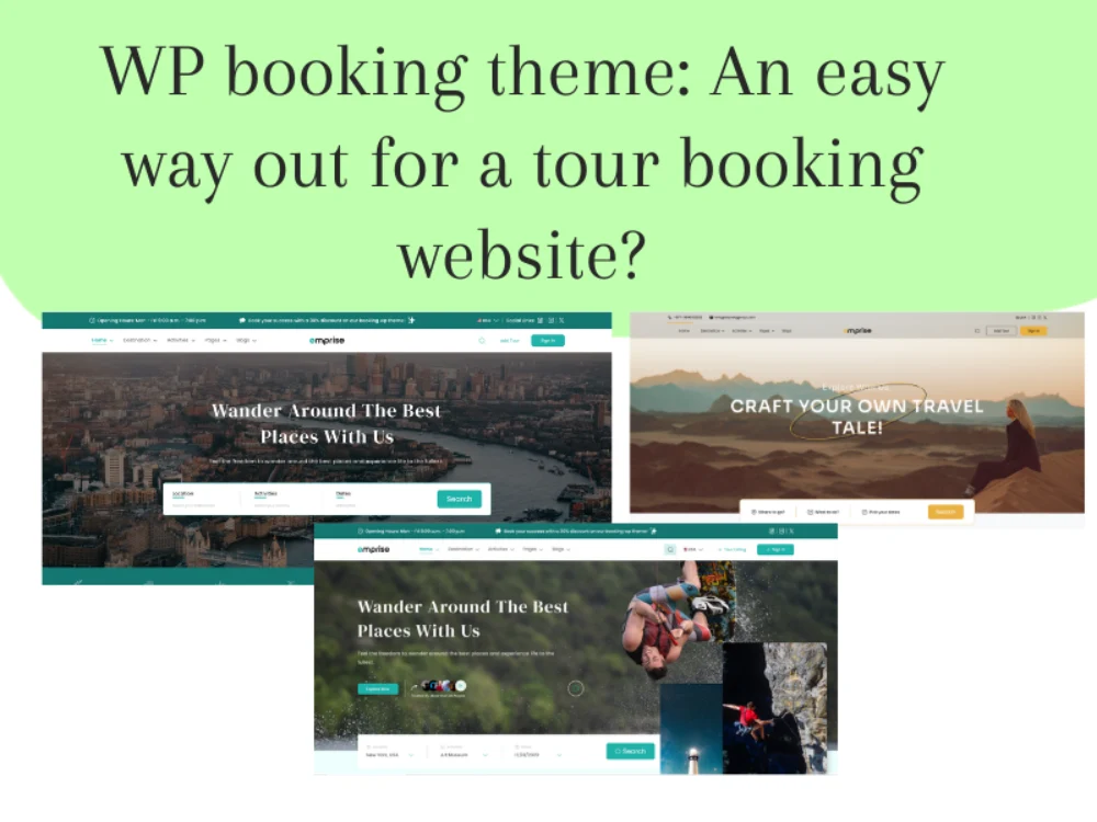 WP booking theme: An easy way out for a tour booking website?